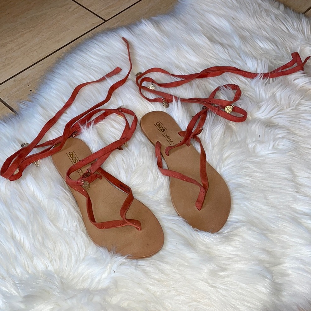 ASOS Ankle/Gladiator, Medallion Wrap Tie Sandals